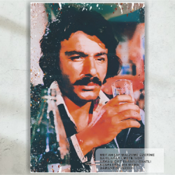 arabesk müzik ferdi tayfur yeşilçam türk sineması sahne tablo retro ahşap poster 