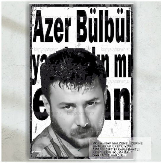 azer bülbül yaralandın mı ey can arabesk müzik ev dekorasyon tablo retro ahşap poster