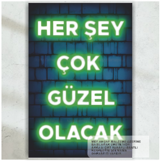 her şey çok güzel olacak ev dekorasyon tablo neon ışık görünümlü retro ahşap poster her şey çok güzel olacak ev dekorasyon tablo neon ışık görünümlü retro ahşap poster