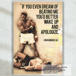 muhammed ali boks motivasyon cesaret sözler tablosu retro ahşap poster muhammed ali boks motivasyon cesaret sözler tablosu retro ahşap poster