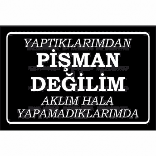 pişman değilim aklım hala yapamadıklarımda komik atarlı sözler duvar yazıları retro ahşap poster