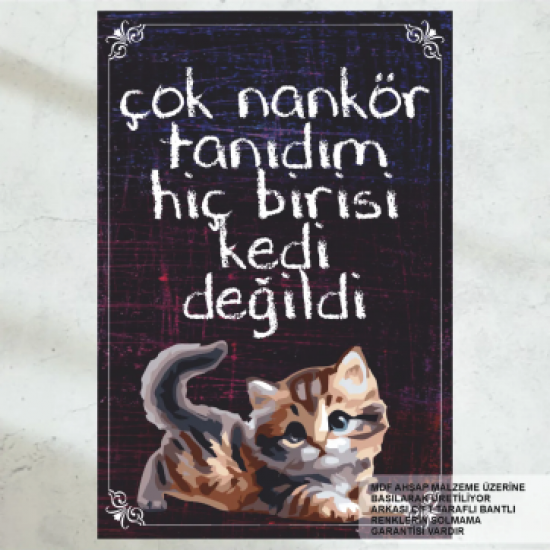 kediler nankör değildir kedi sözleri ev dekorasyon tablo retro ahşap poster