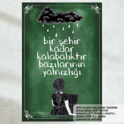 kalabalıkta yalnızlık motivasyon cesaret verici sözler ev dekorasyon tablo retro ahşap poster
