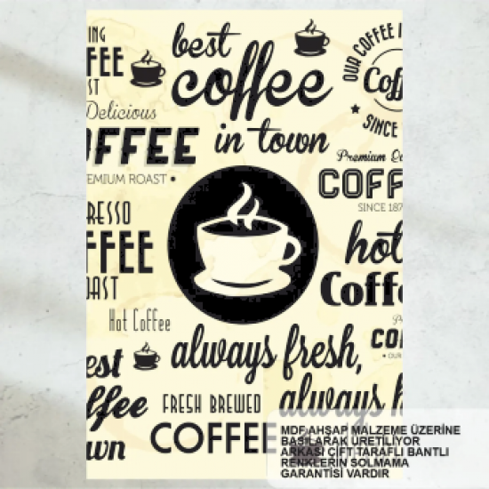 vintage kahve desenleri ev mutfak kafe dekorasyon tablo retro ahşap poster