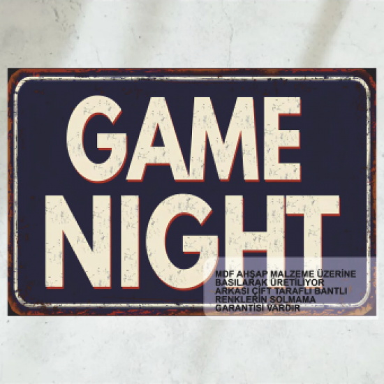 game night pc mobil ps oyun konsolu genç odası gamer eğlenceli duvar yazıları retro ahşap poster