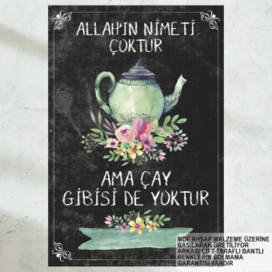 çay gibisi yok komik esprili çay sözleri duvar yazıları ev mutfak kafe dekorasyon retro ahşap poster