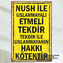 tekdir ile uslanmayanın hakkı kötektir komik atarlı duvar yazıları retro ahşap poster tablo