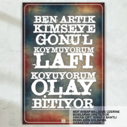 lafı koyuyorum komik atarlı esprili duvar yazıları retro ahşap poster tablo