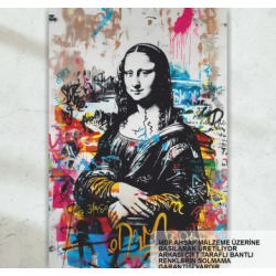  popart mona lisa duvar sanatı dekorasyon tablo retro ahşap poster