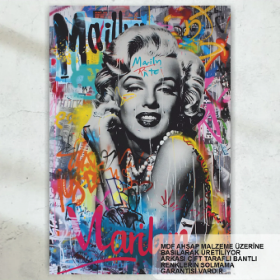 popart marilyn monroe duvar sanatı dekorasyon tablo retro ahşap poster