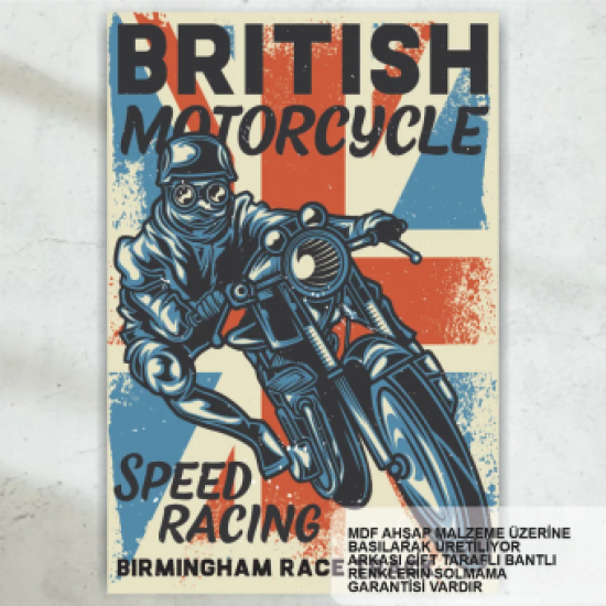  spor motor yarışı ev dekorasyon tablo retro ahşap poster