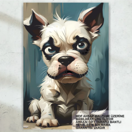 sevimli yavru köpek ev çocuk odası dekorasyon tablo retro ahşap poster