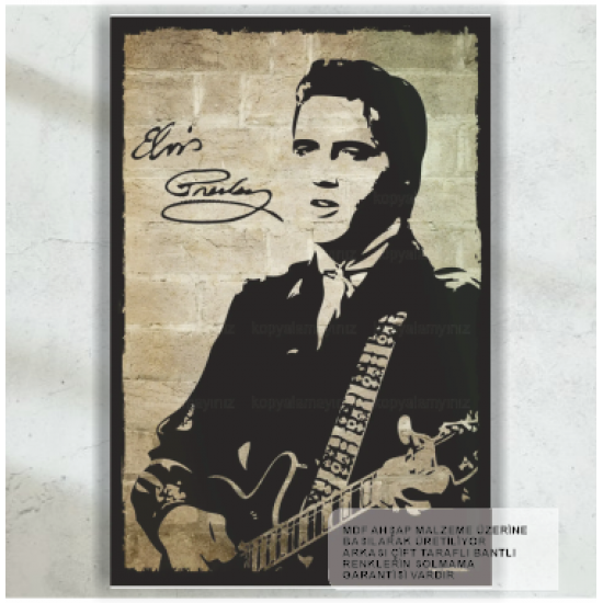 elvis presley rock and roll müzik ev dekorasyon tablo retro ahşap poster