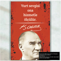 Mustafa Kemal Atatürk sözleri Yurt Sevgisi retro ahşap poster Mustafa Kemal Atatürk sözleri Yurt Sevgisi retro ahşap poster