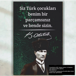 Mustafa Kemal Atatürk sözleri Türk Çocukları retro ahşap poster tablo Mustafa Kemal Atatürk sözleri Türk Çocukları retro ahşap poster tablo