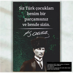 Mustafa Kemal Atatürk sözleri Türk Çocukları retro ahşap poster tablo Mustafa Kemal Atatürk sözleri Türk Çocukları retro ahşap poster tablo