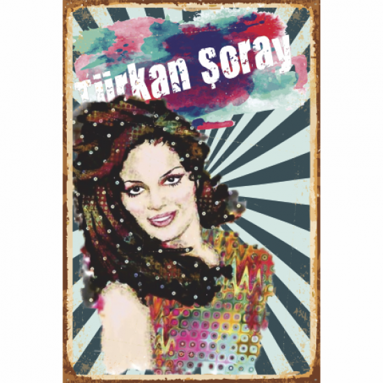 türkan şoray yeşilçam türk sineması retro ahşap poster tablo