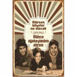 canım kardeşim yeşilçam türk sineması tarık akan retro ahşap poser tablo