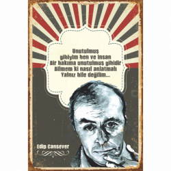 Edip Cansever şiir edebiyat retro ahşap poster tablo Edip Cansever şiir edebiyat retro ahşap poster tablo