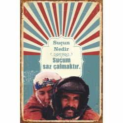 yılmaz güney sineması tarık akan yeşilçam türk sineması retro ahşap poster tablo