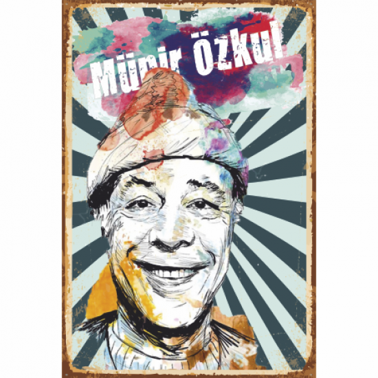 münir özkul yeşilçam türk sineması retro ahşap poster tablo münir özkul yeşilçam türk sineması retro ahşap poster tablo